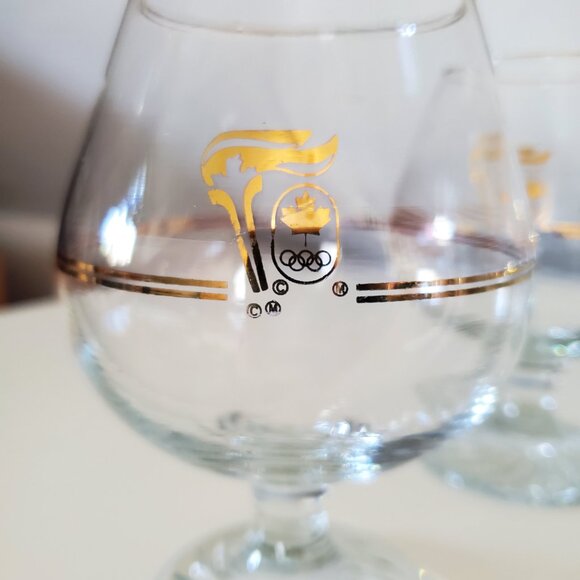 1988 Calgary Winter Olympics Brandy Glasses- Set of 4 - Picture 2 of 3